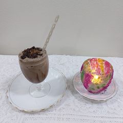 A picture of Chocolate cold creamy coffee.
