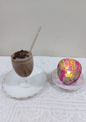 A picture of Chocolate cold creamy coffee.