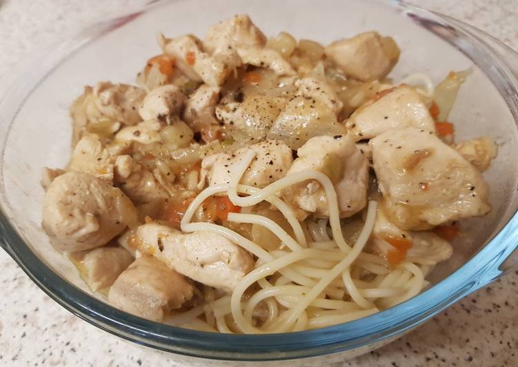 Recipe of Super Quick Homemade My Szechuan Pepper Chicken &amp; Spaghetti