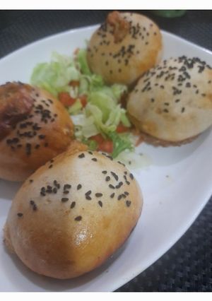 A picture of Black seed mince buns.