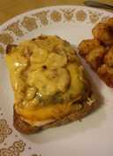 Open Face Patty Melts with Horseradish Sauce