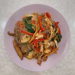 A picture of Japchae.