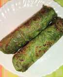 Liquid dough Spinach paratha