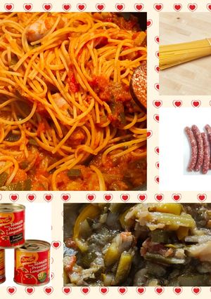 Une photo de Spaghettis, chipos à la provençale