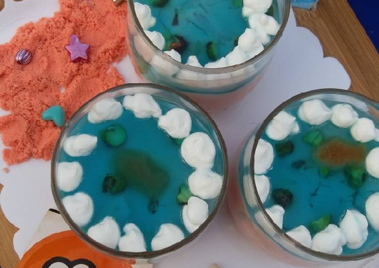 Simple Way to Prepare Super Quick Homemade Aquarium dessert(Trifle)