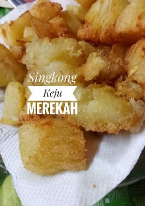 Foto resep Singkong goreng keju merekah meledak duar!