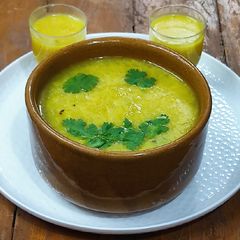 A picture of Moong dal soup/sorba.