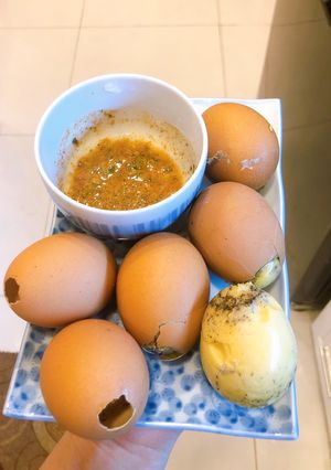 Hình của món Trứng gà nướng.