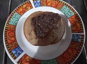 Una foto de Volcán de avena y chocolate 🍮🍫