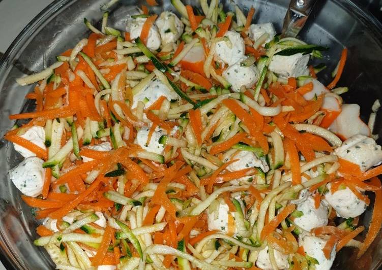 Recette Des Salade de carottes et de courgettes au surimi et fromage frais