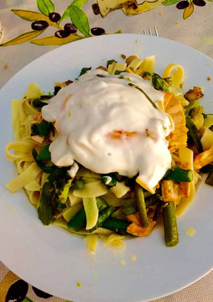 Una foto de Tagliatelle al roquefort