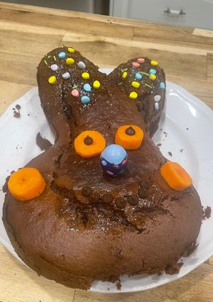 A picture of Easter Bunny Chocolate Cake 🍫.