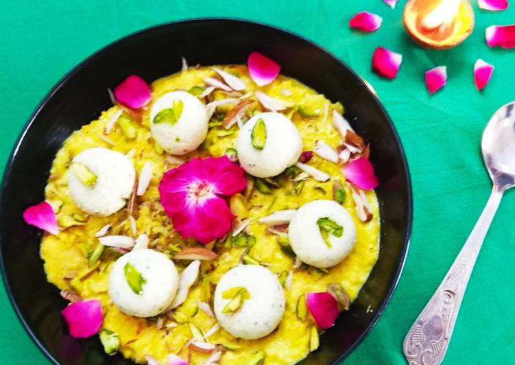 Steps to Make Speedy Kesar Dry Fruits Rabri With Sandesh