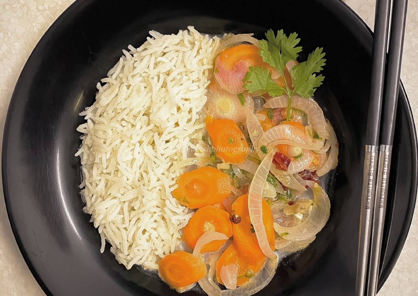 Spiced Vegetables with Coconut on Rice