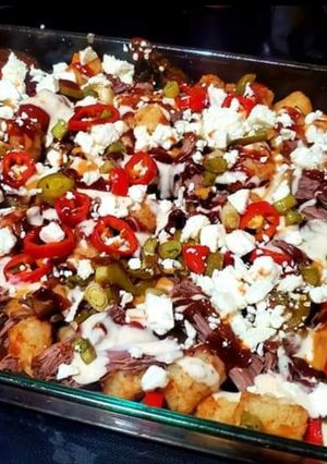 A picture of Tater Tots Spicy Saucy and Savory.