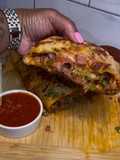 HEAVY meat lovers Stromboli