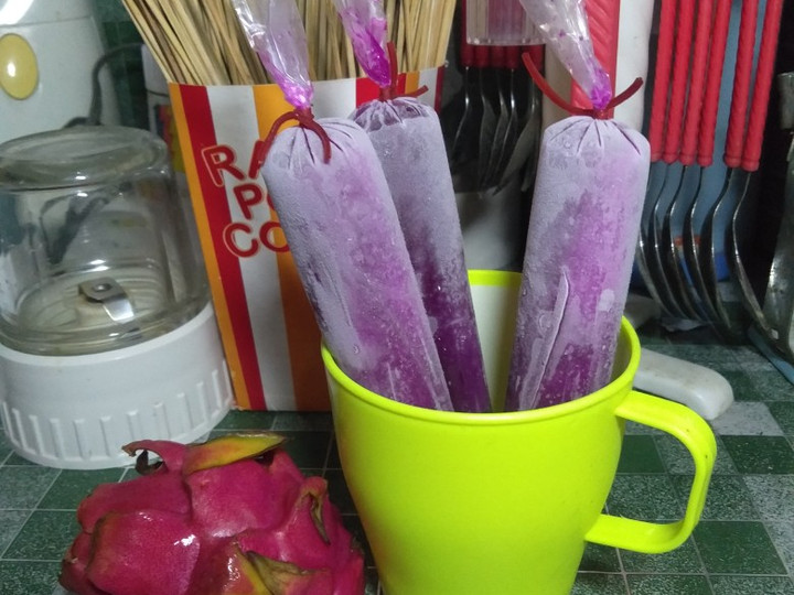 Cara Gampang Membuat Es lilin buah naga Anti Gagal