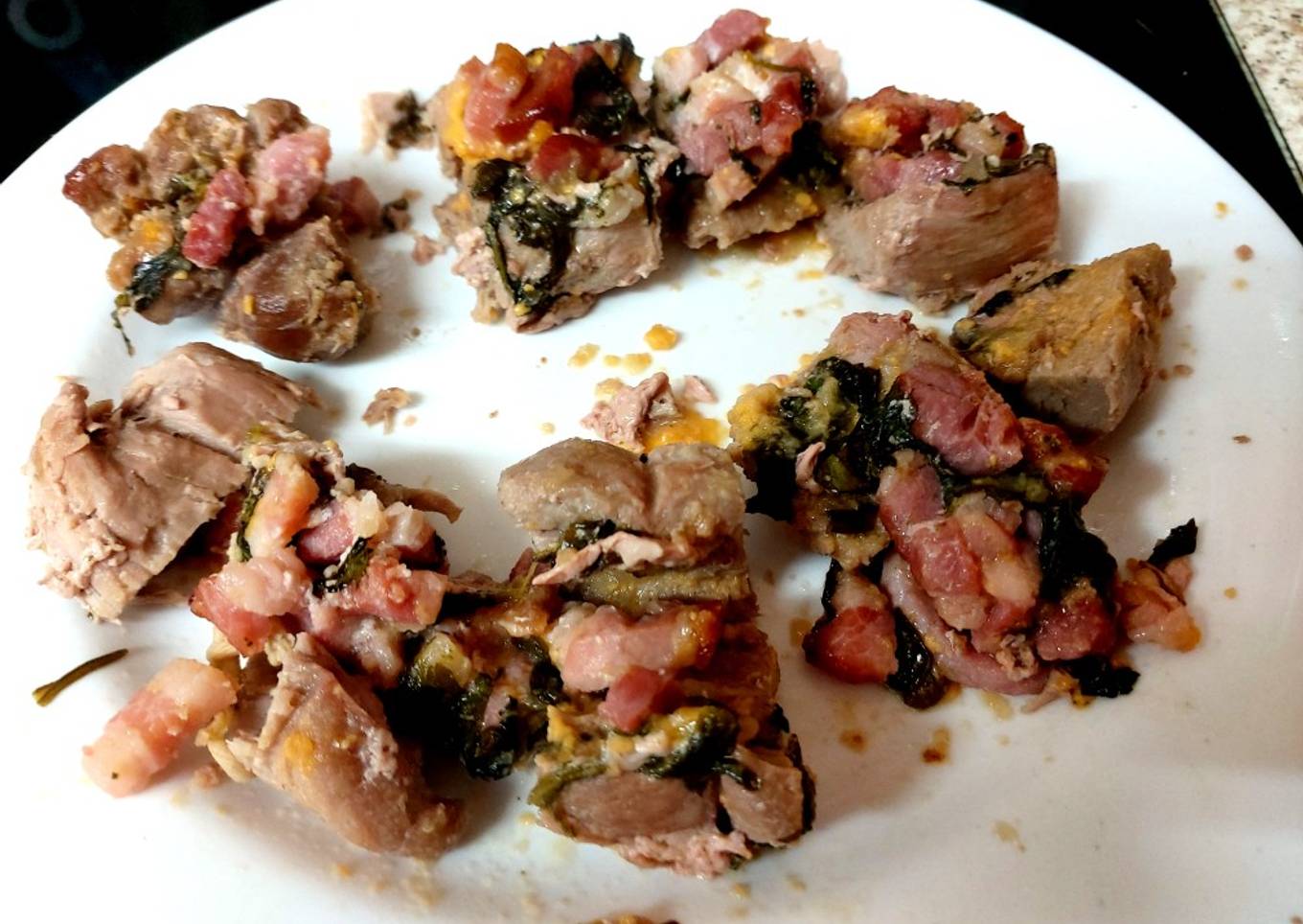 My Stuffed Tenderloin, Apple, Bacon Lardons, cheddar Cheese ðŸ¤—