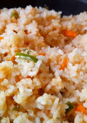 A picture of Raw mango mixed Vegetable rice.