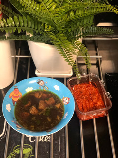 Foto resep Rawon bumbu instan dan sambal rawon enak