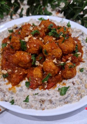 عکسی از دستور دیپ ماست و بادمجان با میت بال مرغ 😋