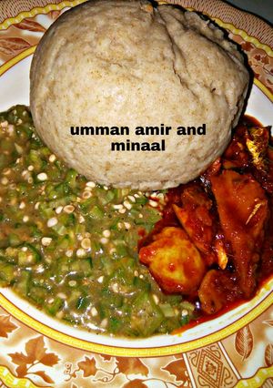 A picture of Tuwon alkama da semo da miyar kubewa.