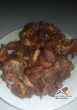 A picture of Fried Ram (Mutton).
