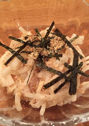 A picture of Healthy Daikon radish and tuna salad, 大根ツナサラダ, GF possible.