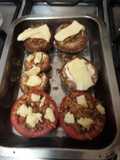 Portobellos y tomate relleno al horno.🍅🍄