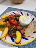 Salade tomates, nectarines et burrata