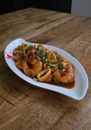 Foto resep Cumi Udang Saus Padang