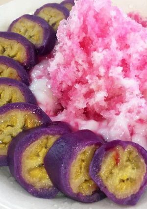 Foto resep Es pisang ungu