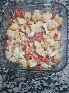Una foto de Patatas con pimientos asados