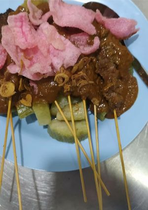 Foto resep Sate lontong bumbu kacang