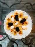 Fruta con esferas de yogur