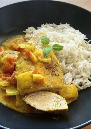 Une photo de Poulet express au lait de coco
