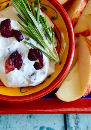 A picture of Cranberry and Rosemary Cheese Dip.