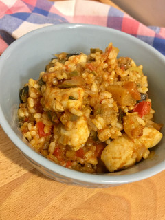Una foto de Pollo moruno con arroz