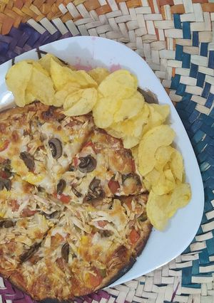 عکسی از دستور پیتزا ژامبون و قارچ