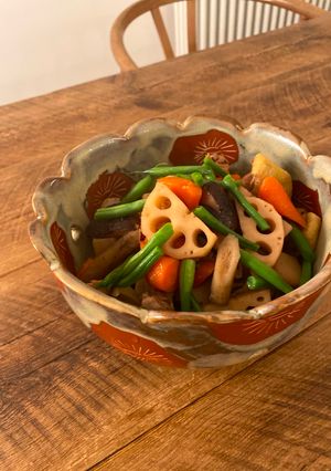 A picture of Iridori - braised chicken and vegetable - Japanese.