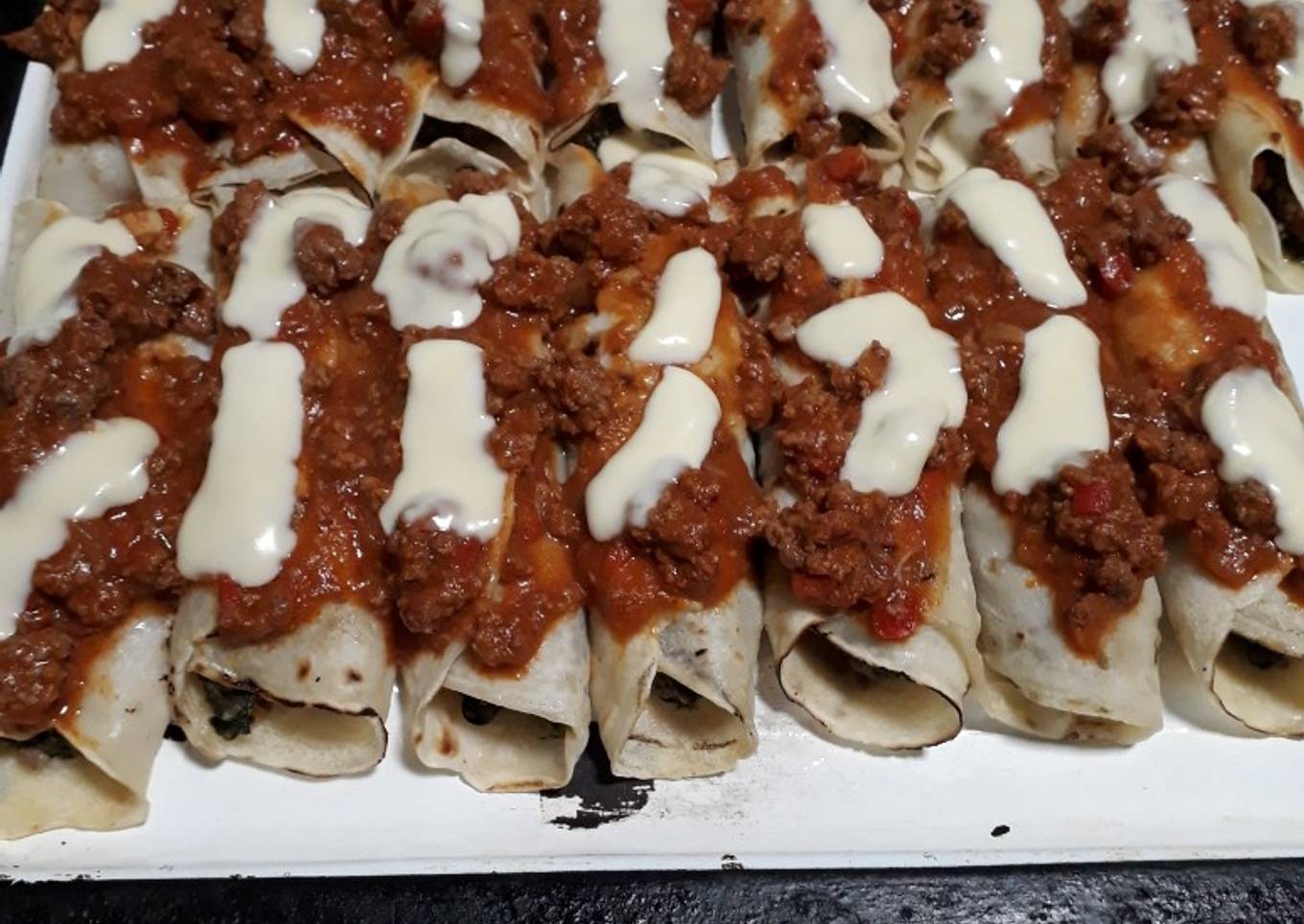 Canelones de acelga y carne picada 😁