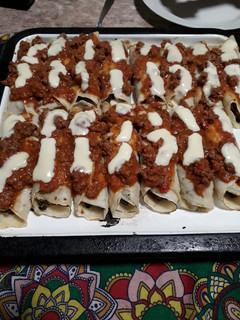 Una foto de Canelones de acelga y carne picada 😁