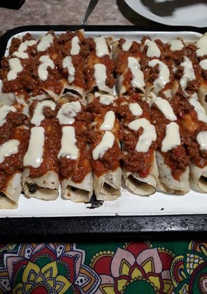 Una foto de Canelones de acelga y carne picada 😁