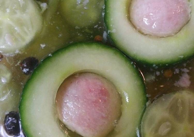 Recipe of Super Quick Homemade Pickled Cucumber stuffed with Spam