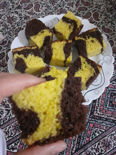 عکسی از دستور کیک دورنگ