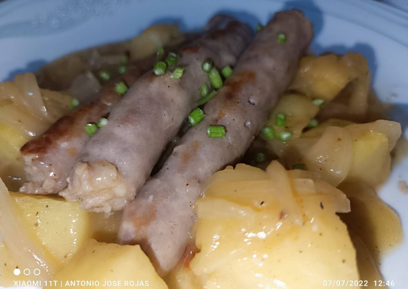 Salchichas frescas con vino amontillado