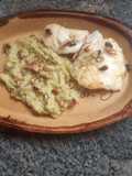 Bacalao a la salsa de habas y menta