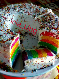 Foto resep Rainbow cake kukus lembuutt bgtt