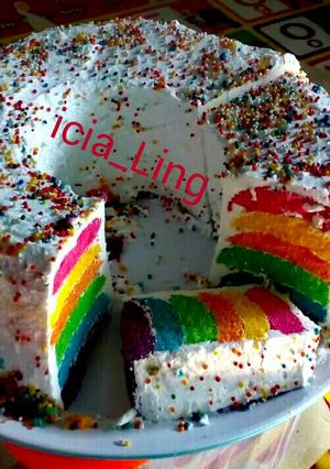 Foto resep Rainbow cake kukus lembuutt bgtt