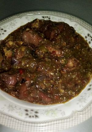 A picture of Rich okro soup.